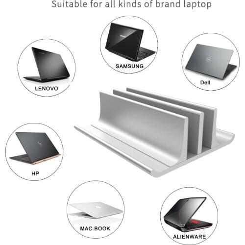 Single/Double Slot Vertical Laptop Stand Aluminum Alloy Desktop Holder with Adjustable Dock for Notebook Computer Tablets Loptop