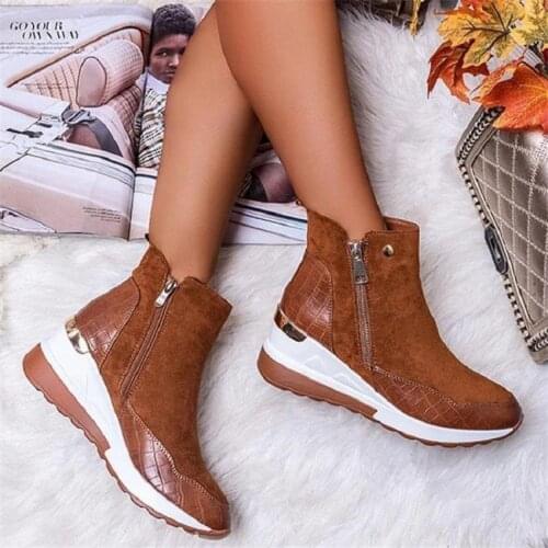 VIP Plus Size Warm Winter Booots Chunky Sneakers Ankle Boots Women Shoes Woman Zipper Buckle Sole Platform Zapatos Mujer