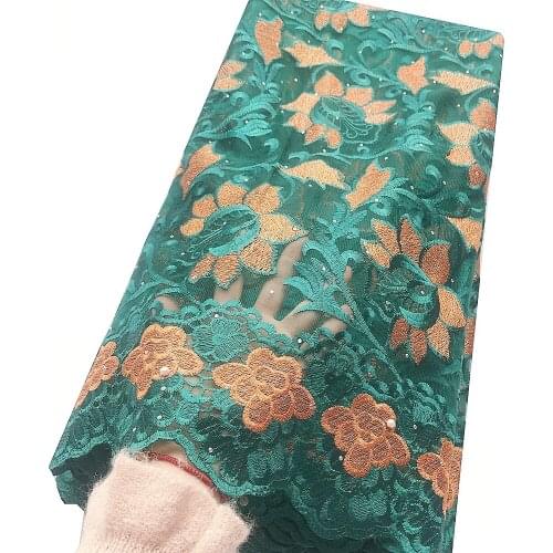 Yellow Lace Fabric Latest Nigerian White Guipure Wedding Lace Fabric 5 Yards Metallic 2020 Embroidered Net African Lace Fabric