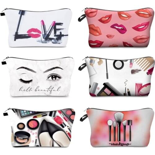Women Cosmetic Bag Female Makeup Bag Fashion Printed Series Beauty Case Multi-purpose Storage Bag