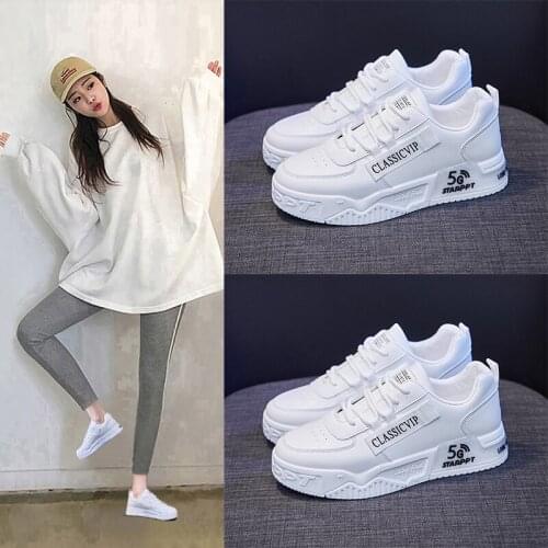 Womens Vulcanize Shoes Autumn New Trend Fashion Breathable Leather Shoe White Low-top Flat Shoes Sneakers Walking Running shoes