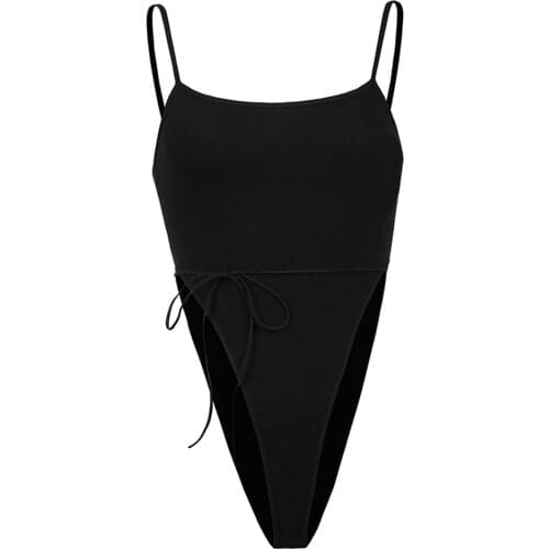 Ladies Sexy Suspender Jumpsuit, Summer Autumn Women Fashionable Solid Color U-neck Sleeveless Lace Up Casual Siamese Trousers