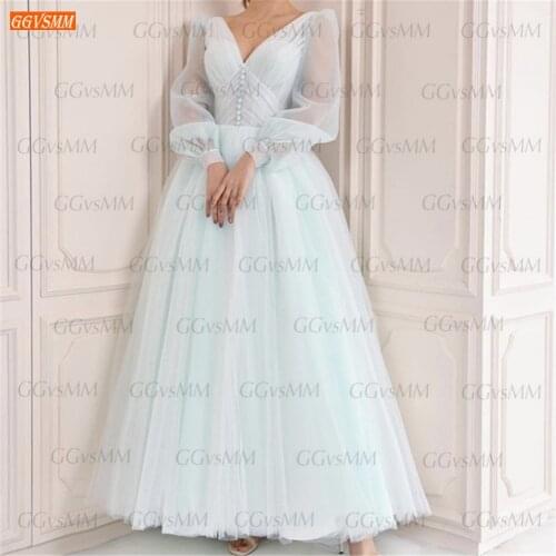 Charming Prom Dresses 2021 vestido de fiesta largo Custom Made платье для свадебной вечеринки Long Puff Sleeves Women Party Gown
