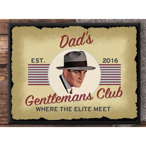 Gentlemans Club Tin Sign ,Man Cave Sign, Gentlemans Club Sign, Door Sign, Gift, Bar Sign, Man Cave Decor