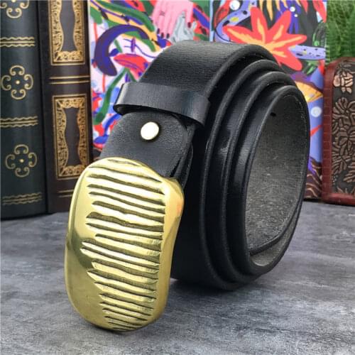 Gold Metal Belt Buckle Super Thick Belts Men Leather Ceinture Homme Men Belt Leather Genuine Male Strap Wide MBT0036