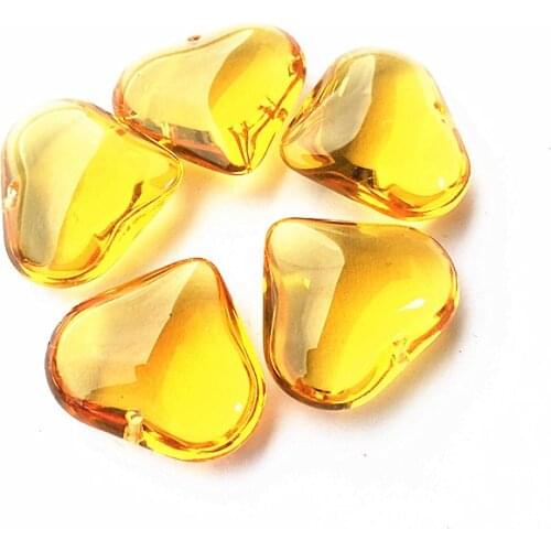 10pcs K9 Crystal Heart Shape Pendants (Free Ring) Multicolor in 1 hole Smooth Glass Ornament Curtain Accessories