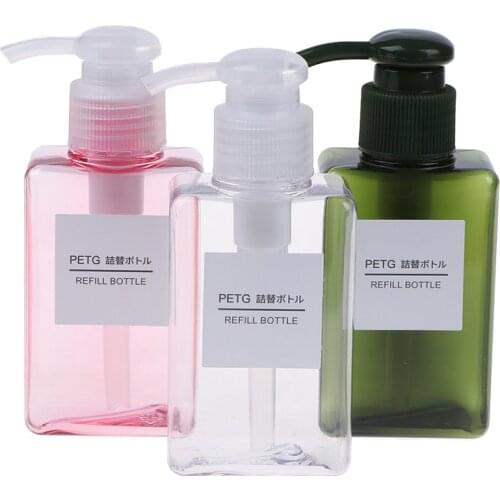 100ml Portable Travel Pump Soap Dispenser Bathroom Sink Shower Gel Shampoo Lotion Liquid Hand Soap Pump Bottle Container 4 Color