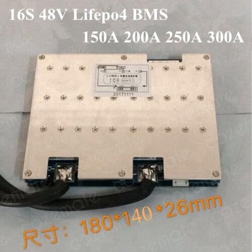 16S 48V 150A 200A 250A 300A BMS Lifepo4 16S 51.2v Lithium Lifepo4 BMS Battery Protection Board with Balance Function 16S 300A