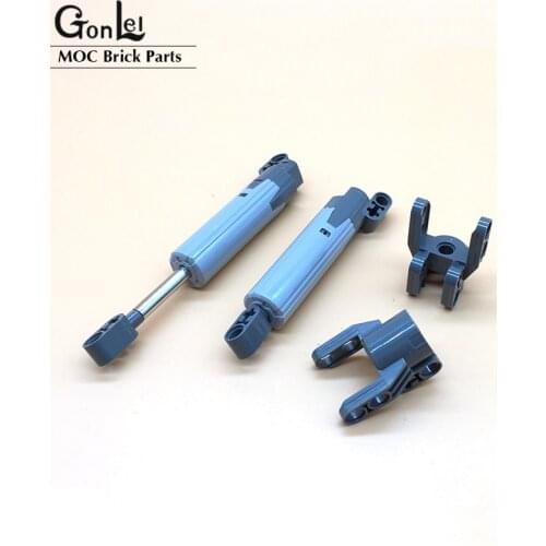 4Pcs/Lot 61927 Technical Linear Actuator with Dark Bluish Gray Ends [Improved Version] Compatible with 61904 Brick Blocks Parts