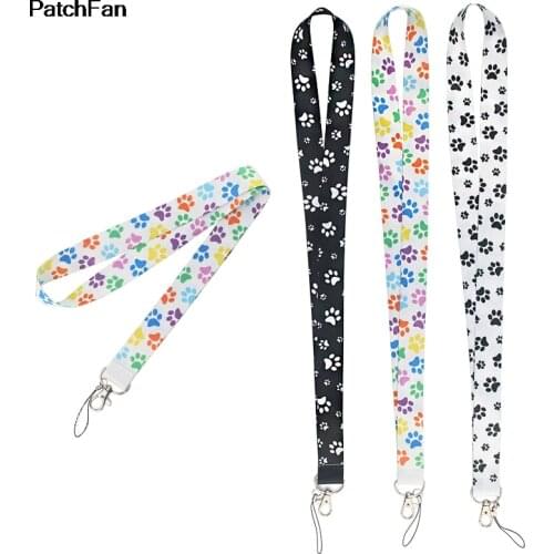 A3191 Patchfan Cartoon Cute Footprint Strap Neck Lanyards for Safety Breakaway For Mobile Phone USB ID Badge Holder Key