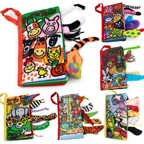 Soft Cloth Baby Book Toys Animal Tails Picture Books Kids Early Learning Educational Toys For Children Newborn Quiet Book Gift