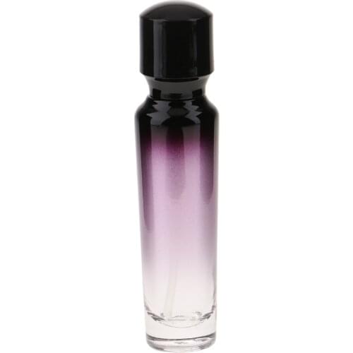 55ml/100ml Purple Glass Travel Empty Bottle with Black Treatment/Lotion Pump for Aromatherapy Lotions Beauty Gels Serums