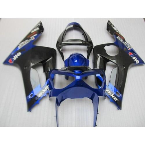 High quality ABS Fairing kit for Kawasaki Injection NINJA ZX 6R 2003 2004 zx6r 03 04 blue black fairings set HK60