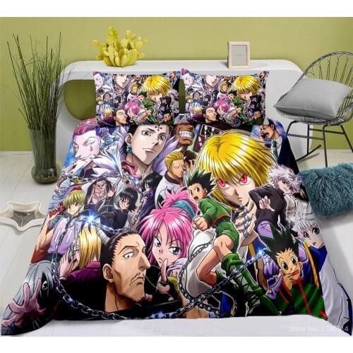 2/3pcs Anime HUNTER Hunter 3D Printed Bedding Set Soft Comfortable Quilt Cover Set Duvet Cover Set Bed Linens for Bedroom Decor