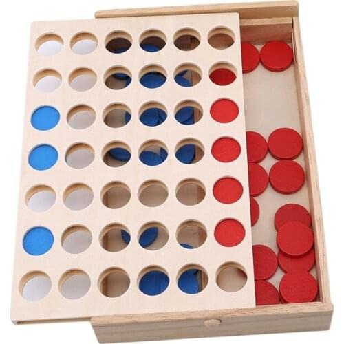 Line Up 4 Classic Family Board Four In A Row Wooden Bingo Game Toy Fun Educational Toy For Kids Children Gifts Kids Toys DZQ15