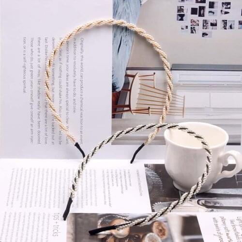 Ms. Child pearl hair temperament spiral twist hair hoop line beaded hair bundle of pressure head hoop ground hairpin