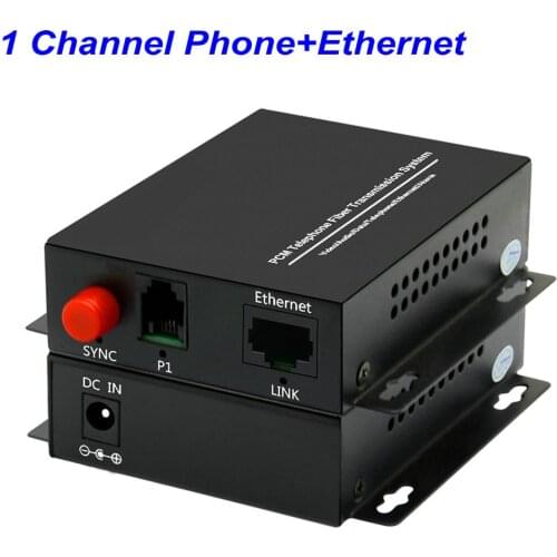 1Pair 1 Channel PCM Voice Telephone Fiber Optical Media Converters Extender with 100M Ethernet FC Fiber Port Caller ID FAX