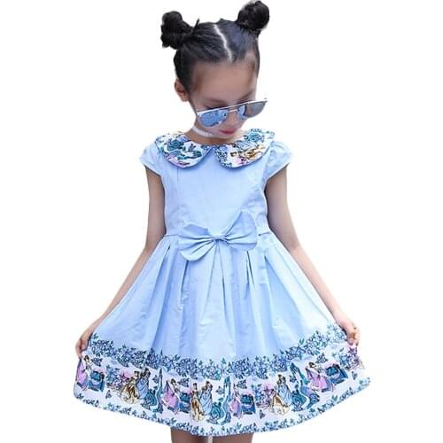 Girls Dress Floral Summer Spring Girls Party Dress Teenage Dress For Girls 8 10 12 Year Big Kids Girls Clothes