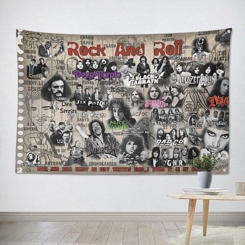 Pop Rock Band Heavy Metal Music Poster Cloth Flags Wall Stickers Hanging paintings Billiards Hall Studio Theme Home Decoration F