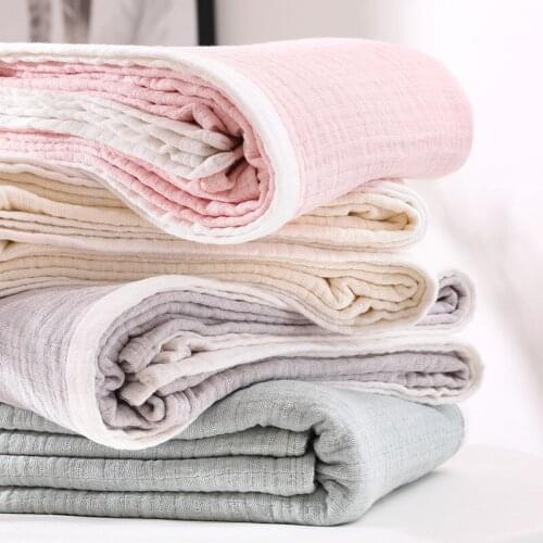 Home Bedding Six-Layers Sofa Blanket for Kid Adults Summer Cooling Nap Quilt Newborn Swaddler Covering Queen King Size