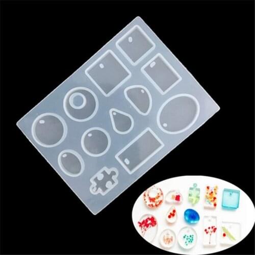 Silicone Liquid Silicone Mold Craft DIY For Earrings Necklace Making Jewelry Flat Round Cabochon Pendant Charms