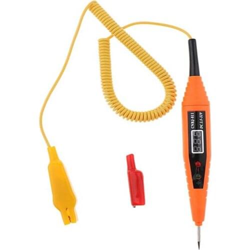 Heavy Duty 2.5V-32V Digital LCD Circuit Tester with Extended Spring Cable,Car Truck Low Voltage & Light with Stainless Probe