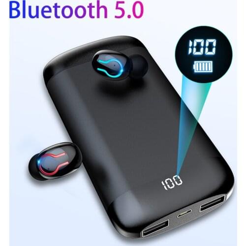 ItiSams Q66 TWS Wireless Bluetooth Earphone HD Stereo Earphones Sports Headset With Dual Mic 6000mAh Battery Charge Case