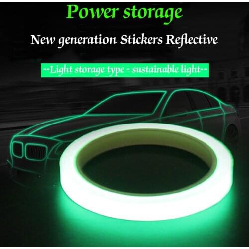 Bicycle Reflective Tapes 1cm*800cm Glow Self-adhesive Bike Sticker Luminous Fluorescent Glowing Tapes Green Striking Warning Tap