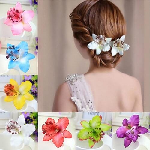 Flower Hair Clip Hairpin Hair Clip Pearl Hair Claw Solid Color Hair Crab Retro Scrub Hair Clips Small Size