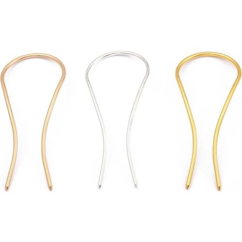 Hair Clips & Pins Gold/Silver Color Hair Clips Hair U-shaped Bobby Pin Barrette Salon Grip Clip Headwear Hairpins Accessories