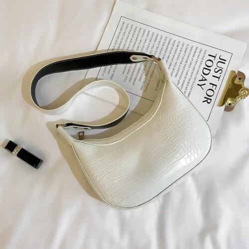 Women Bags Designer Saddle Bags Lady Purses and Handbags Retro Crocodile Pattern Crossbody Bags for Women 2021 Luxury Hobo Bags