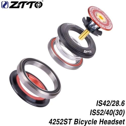 ZTTO MTB Bike Road Bicycle Headset 42 41.8 52mm 1 1/8" 1 1/2" Tapered Straight fork Integrated Angular Contact Bearing 4252ST