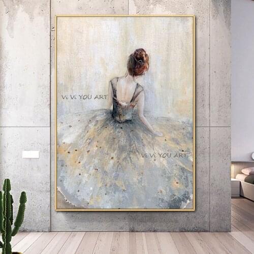 100% Hand painted Abstract Dance Women Art Oil Painting On Canvas Wall Art Wall Girl Painting For Live Room Home Decor No Frame