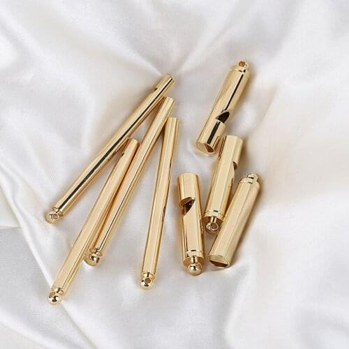 2pcs Personality copper-clad gold Statement Earrings for Women Vintage sweater chain whistle pendant diy jewelry accessories