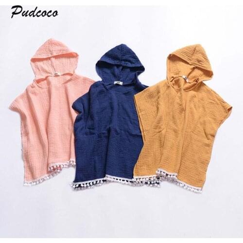 2019 Brand Toddler Kids Baby Girl Long Cape Dress Hoodies New Summer Batwing Sleeve Hooded Tassel Cloak Poncho Jumper Clothes
