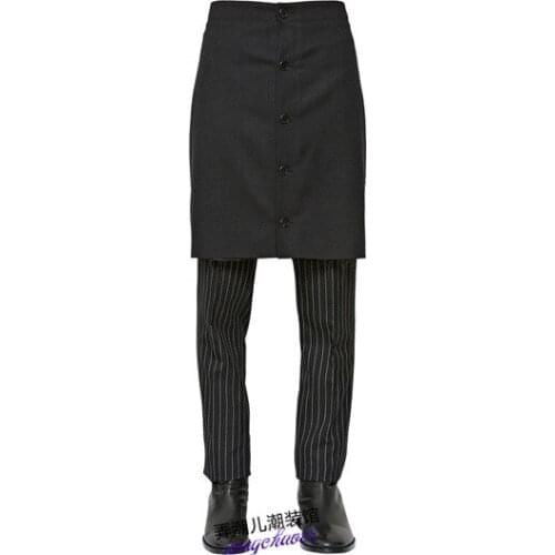 27-44 ! 2016 New Men Five Culottes breasted long culottes customize slim skinny pants plus size singer costumes clothing