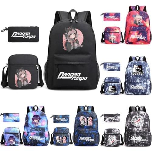 Danganronpa Nanami ChiaKi 3Pcs/Sets Backpack Mochila for Students Boys Girls Schoolbags Pencil Case Shoulder Bags Back to School
