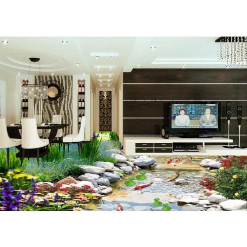 3d customized wallpaper Fish figure toilets bedroom 3d flooring bathroom waterproof wallpaper Home Decoration
