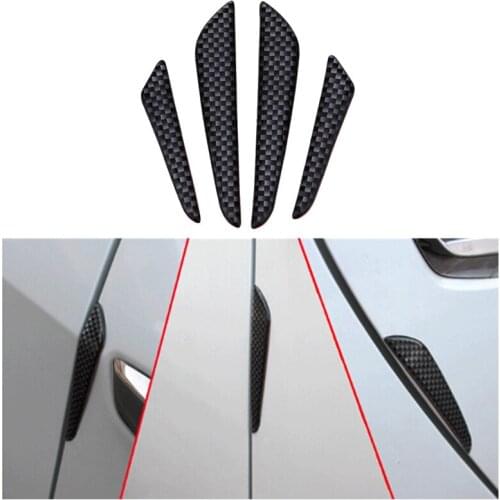 4Pcs/Lot Black Silver Carbon Fiber Fit Front Bumper Lip Splitter Fin Auto Body Kit Car Spoiler Chin