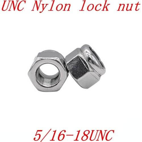50pcs 5/16-18UNC stainless steel Nylon lock nut Insert Locking nuts