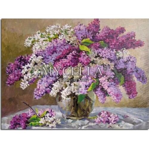 5D DIY Diamond Painting Flowers Full Round Diamond Embroidery lavender Needlework Rhinestone Mosaic Home Decor Crafts Gift