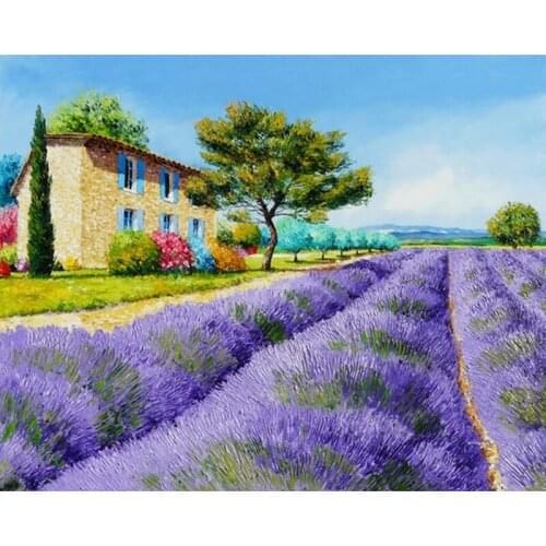 5D Diy Diamond Painting Flower Kits Cross Stitch Rhinestones Cross Stitch Kit Diamond Embroidery Mosaic Lavender Needlework