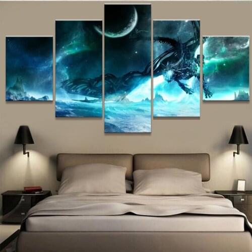 Diamond embroidery 5 Pieces King Dragon crystal round diamond painting 3d picture of Diamonds wall decor Dark Animal art, S10