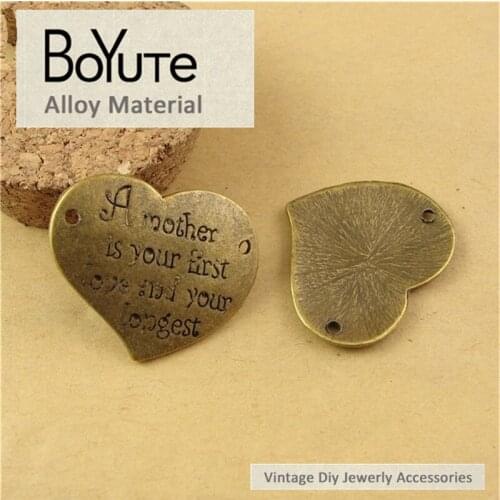 BoYuTe (40 Pieces/Lot) 30*25MM Zinc Alloy Pendant Love Word Plated Zinc Alloy Charms for Jewelry Making Diy Necklace Bracelets