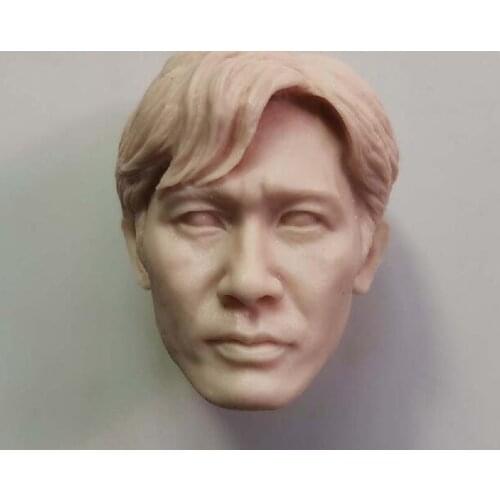 Blank 1/6 Scale Infernal Affairs Tony Leung Chiu Head Sculpt Unpainted Fit 12" Figure