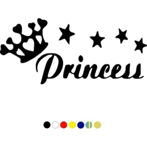 CS-1872# Vinyl Decal Princess Car Sticker Waterproof Car Decor for Auto Truck on Bumper Rear Window Choose Size