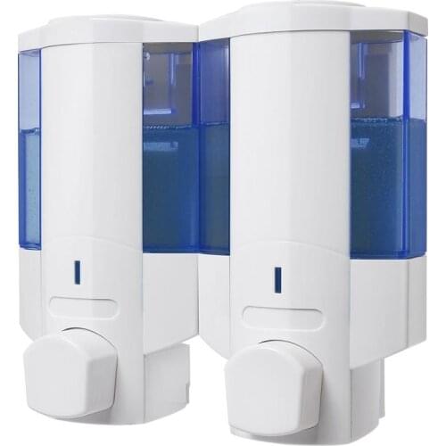 SVAVO Shampoo Dispenser Wall mounted Household Double Pump Soap Dispenser Shampoo Gel Liquid Containers for Bathroom