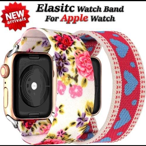 Solo Elastic Nylon Loop Watchband 38mm 40mm Bohemia Strap for Apple Watch 42mm 44mm for iwatch 65/4/3 2 Man Women Watch bracelet