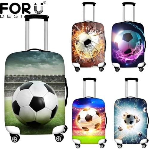 FORUDESIGNS Cool Style Football Pattern Suitcase Covers Anti-Dirty Waterproof Luggage Case Elastic Baggage Protective Covers