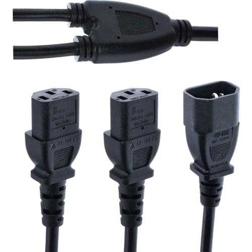 IEC 320 C14 3Pin Male to 2 x C13 Female Y Split Power Cable ,C13 C14 Power Cord Server UPS Power Cable , 30CM